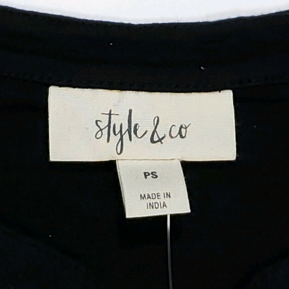 NWT Style & Co Petite PSmall Lace-Front Henley Top - Picture 7 of 8